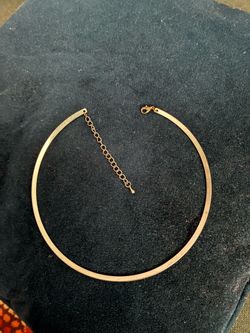 Gold-Toned metal Flat Choker Necklace