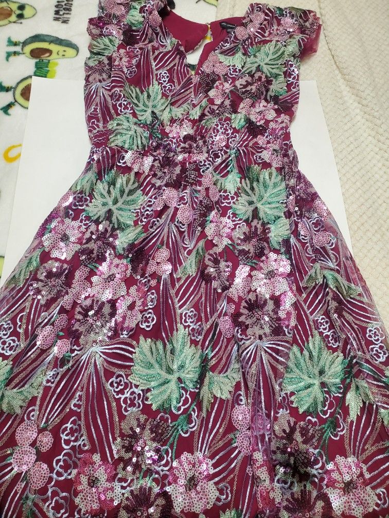 Maggy London Purple Sequin Dress