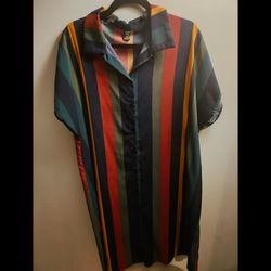 Colorful Striped Shirt Dress/Tunic