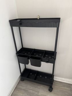 3-Tier Rolling Storage Cart – Black