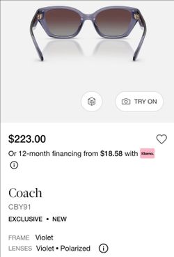 Never worn coach polarized sunglasses