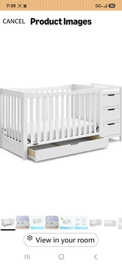 Graco Remi 4-in-1 Convertible Crib & Changer, White
GREENGUARD Gold Certified, Fits Standard Crib Mattress, Converts to Toddler Bed and Full Bed, 4 Ad