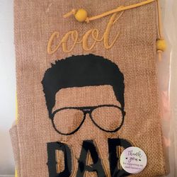 Rustic Brown, Black And Gold “Cool Dad” Bottle Holder
