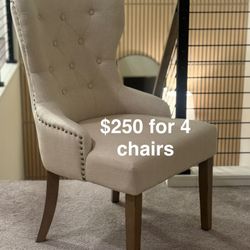 (NEW) Tufted Dining Chairs (qty 4)