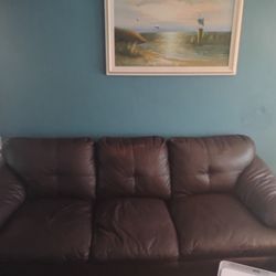 Burgendy Leather Couch