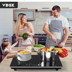 VBGK Double Induction Cooktop, 4000W Portable Induction Cooktop With Induction Burner