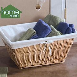 New Fabric-Lined Wicker Laundry Basket