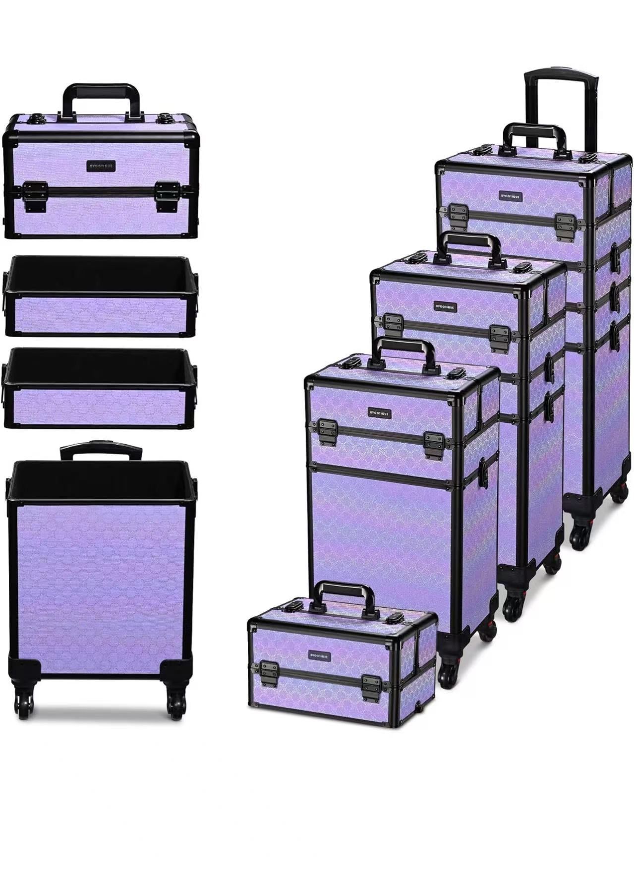 Rolling Makeup Train Case on Wheels