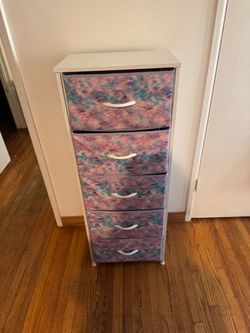 5 drawer metal framed fabric dresser