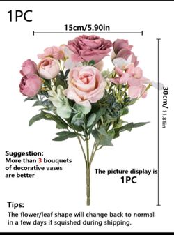 9 Peony Artificial Flower Bouquet