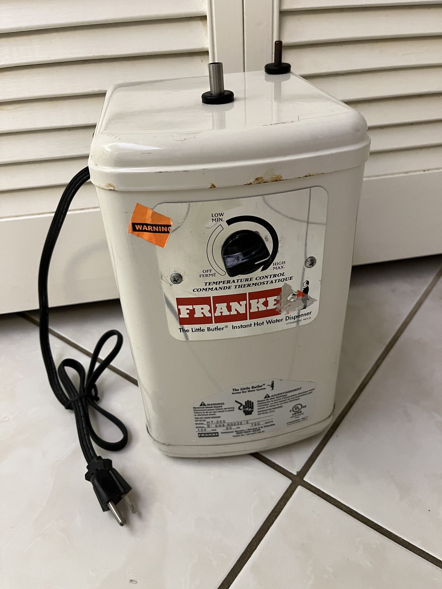 Franke The Little Butler Instant Hot Water System HT-200