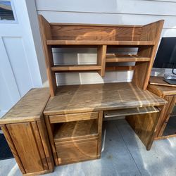 Solid oak computer table