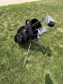 GOLF SET TaylorMade Driver 3 Wood Putter Tour Edge Bazooka 3h 5-SW Bag