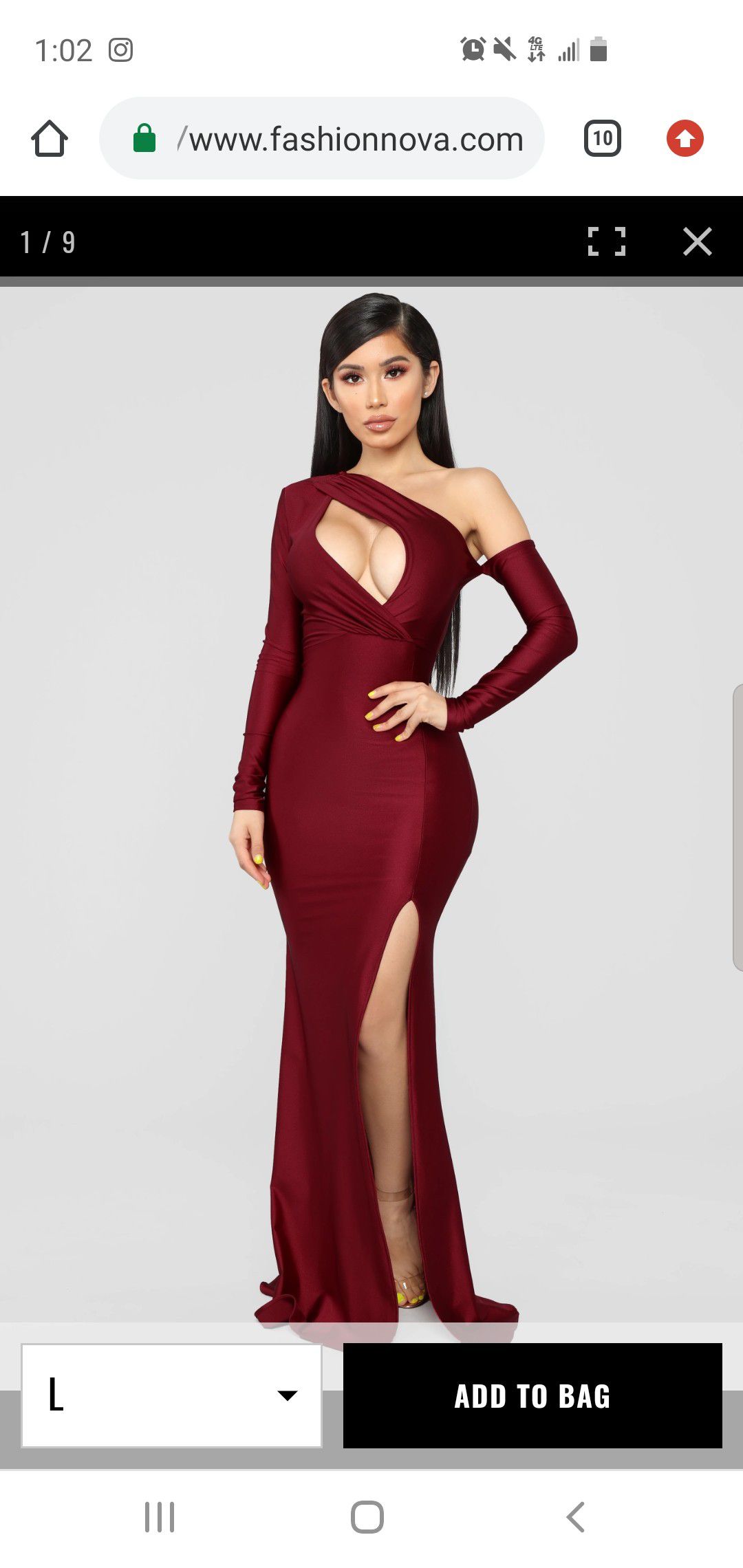 Burgundy fashion nova dress size L