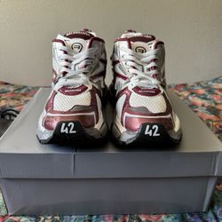 Balenciaga Runner Sneaker Burgundy Grey, Size 8.5