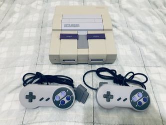 Original super Nintendo SNES console & 2 Controllers UNTESTED purchased long time ago For collecting