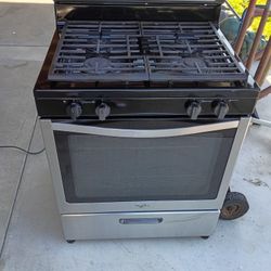 Range Stove Whirlpool Stainless Steel Used ,Good Condition Available Now 