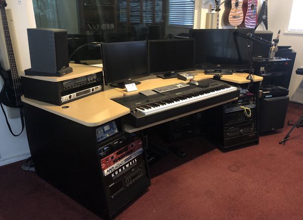 Omnirax Music Studio Desk With 88 Keyboard Placement For Sale In