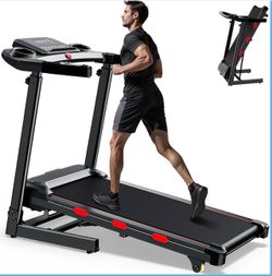 Home Folding Treadmill with Auto Incline, Bluetooth Speakers, LCD Console, 300 lb Capacity