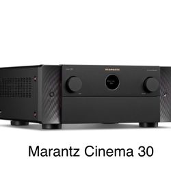 Marantz Cinema 30 11.4-channel home theater receiver with Dolby Atmos®, Bluetooth®, Apple AirPlay® 2, and Amazon Alexa compatibility (Black