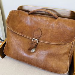 Brown Vintage Leather Office Briefcase Bag
