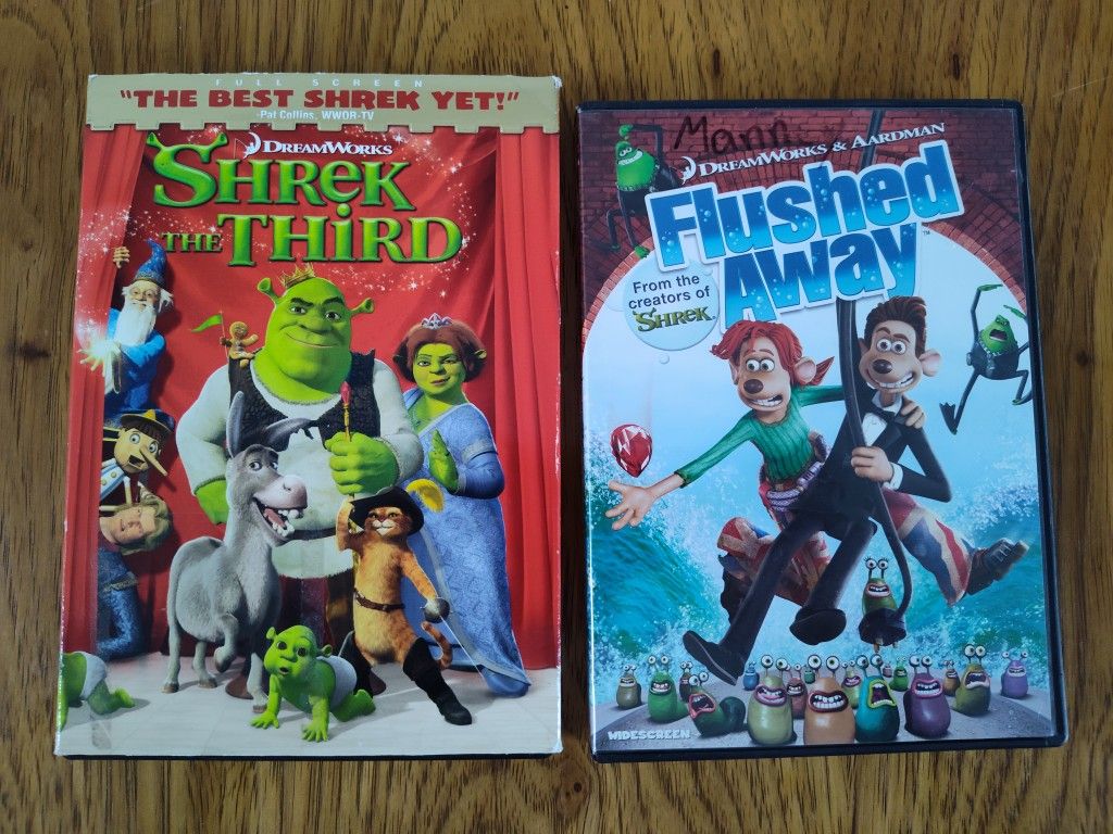 Flushed Away (DVD, 2006) & Shrek the Third (DVD 2007)