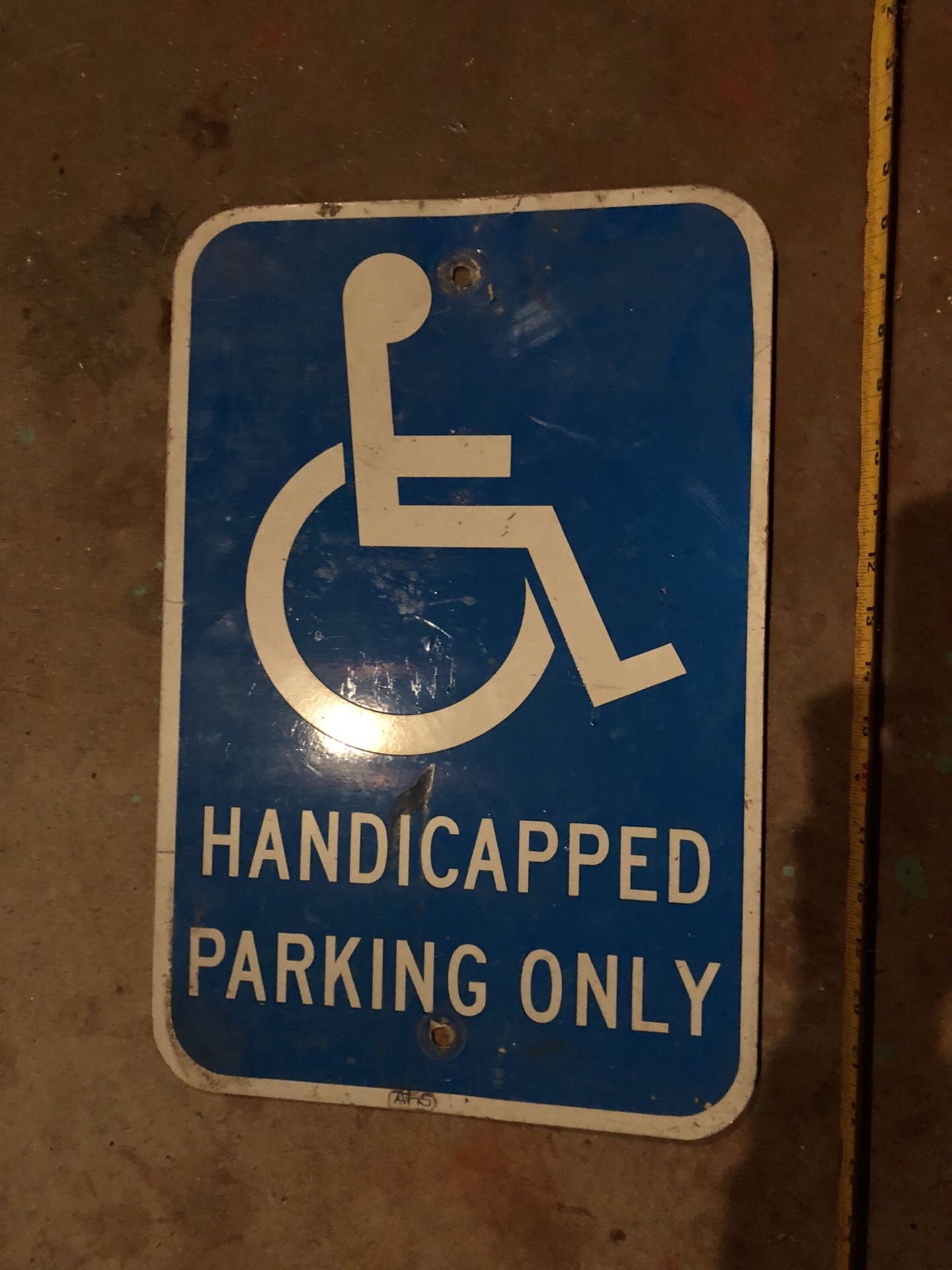 18x12 handicap sign $30