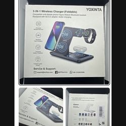 Yoxinta 3 in 1 Wireless Charging Station for iPhone Airpods Apple Watch NEW