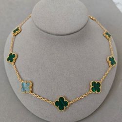 VCA Clover Unisex Necklace Green 10 Motif 