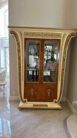 Cabinet and 3 Console Tables