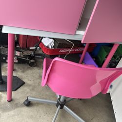 Girls Desk, Chair And Cabinet 