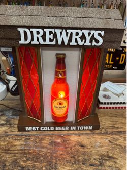 🍺 Vintage Drewrys Lighted Beer Sign – Rare Bar Display! 🍺