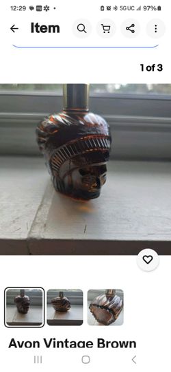 Antique Men's Colonge Indian Head Bottle