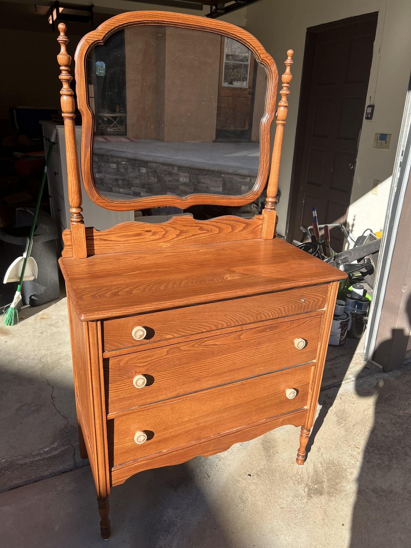 Antique Dresser With Mirror