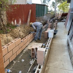 Brick Wall And Landscape