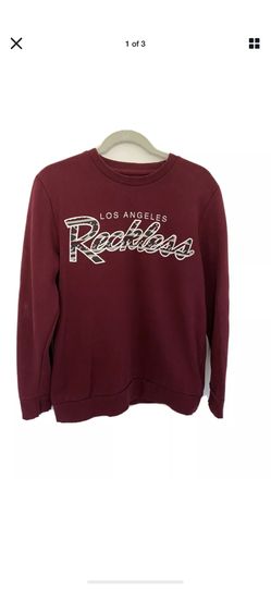 Mens Medium Young & Reckless Sweatshirt Purple Or Burgundy