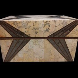 Vintage Solid "8 Heavy MAITLAND SMITH Tessellated Brass Inlay Box