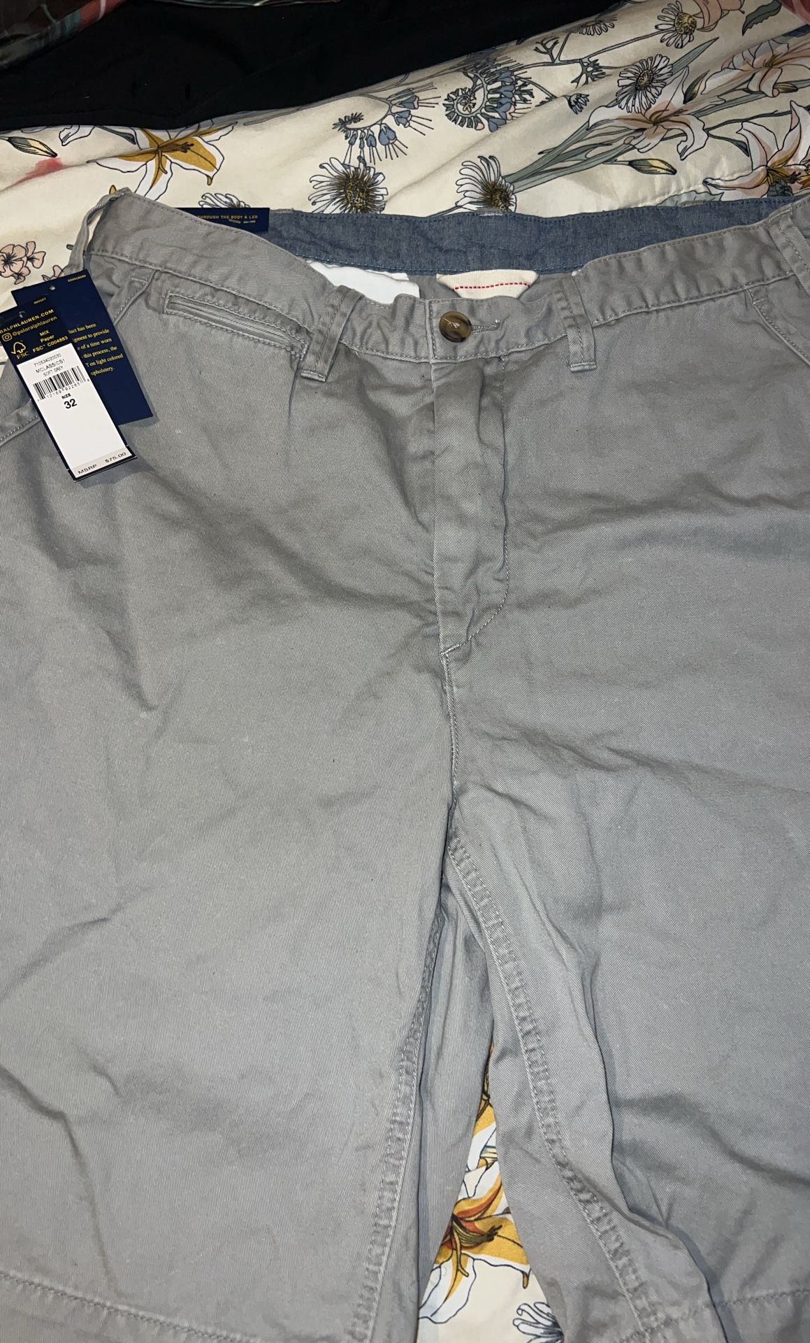 GRAY POLO SHORTS