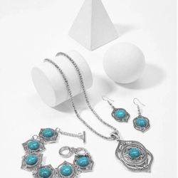 Tibetan Turquoise 3pcs Jewelry Set 