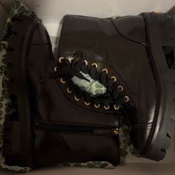 Kate spade black combat boots