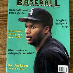Vintage March 1992 Bo Jackson Baseball Hobby News Cover Magazine