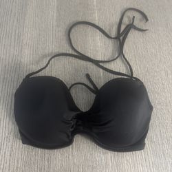 SHADE & SHORE Halter Bikini Top Underwire Size 34C Black
