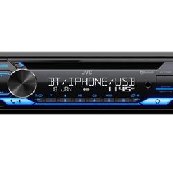 JVC KD-T720BT - CD Car Stereo, Single Din, Bluetooth Audio and Hands Free Calling w External Microphone, CD, MP3, USB, AUX Input AM/FM Radio, High Pow