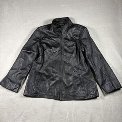 George Ladies Women’s Size Large Black Genuine Leather Jacket