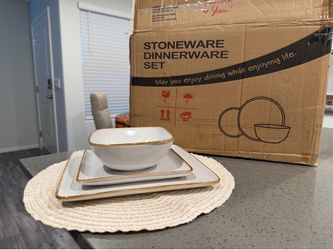 🍽️ New 12-Piece Stoneware Dinnerware Set