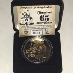 Disney Commemorative Coin 65th Anniversary 24k Gold