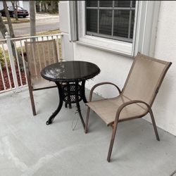 3 Piece Bistro Set Table And 2 Chairs