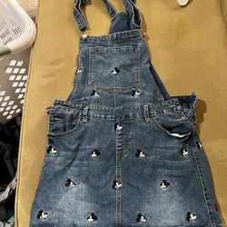 Mickey Mouse Denim Overall Dress Size L