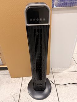 Hampton Bay 36 in. 4-Speed Oscillating Tower Fan in Black