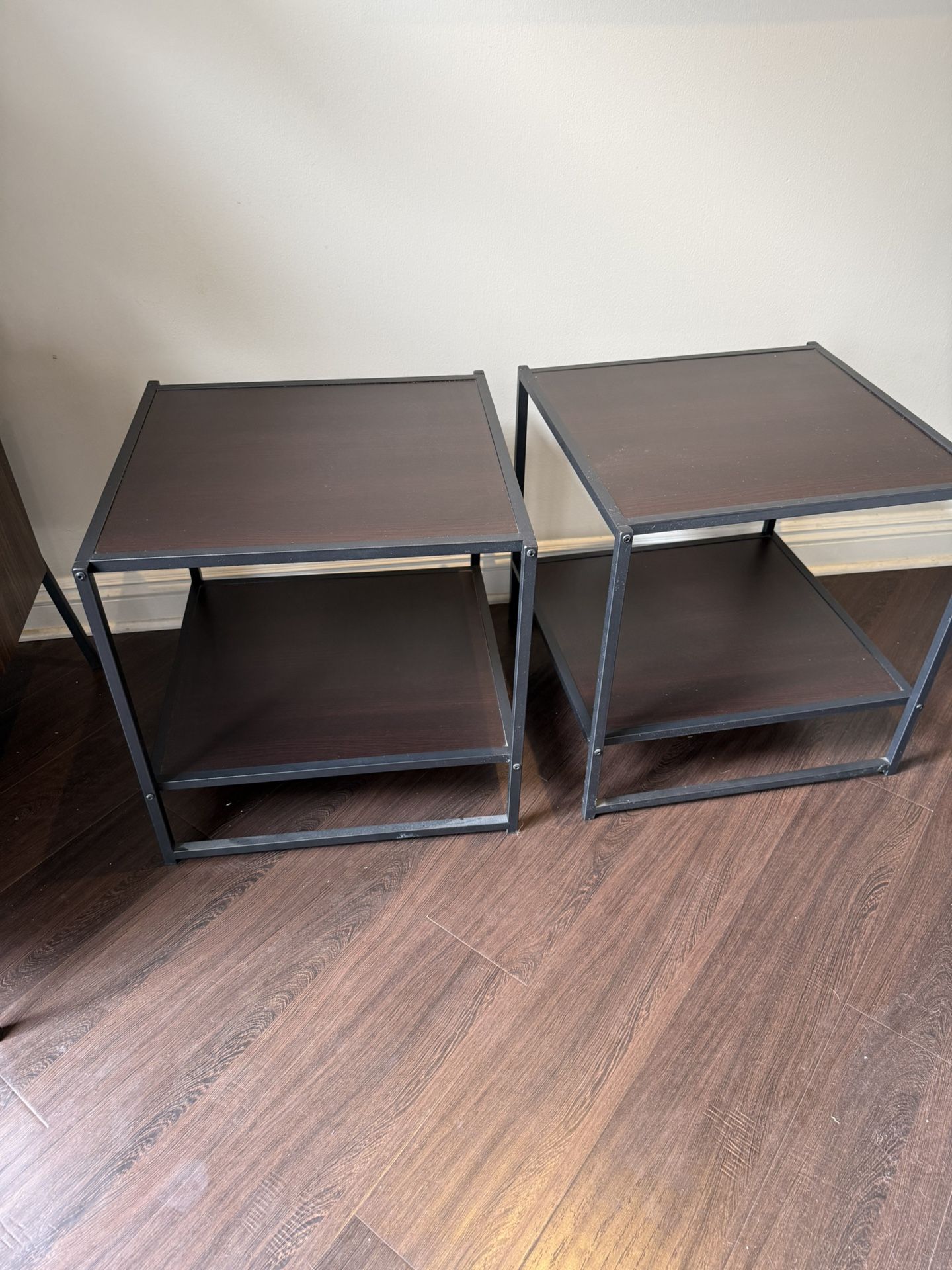 Zinus Nightstands / Side Tables — Set of 2 | Industrial Modern | Moving Sale